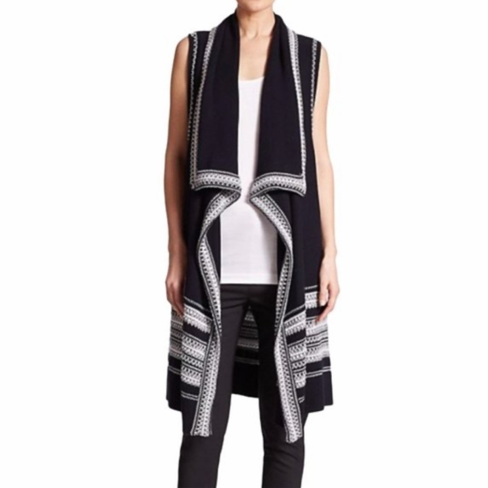 Vince Black and White Duster Vest
Cardigan Sweater Long Line oversized XS